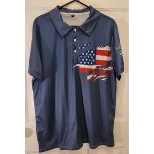 unbranded extra large men's Blue shirt with flag